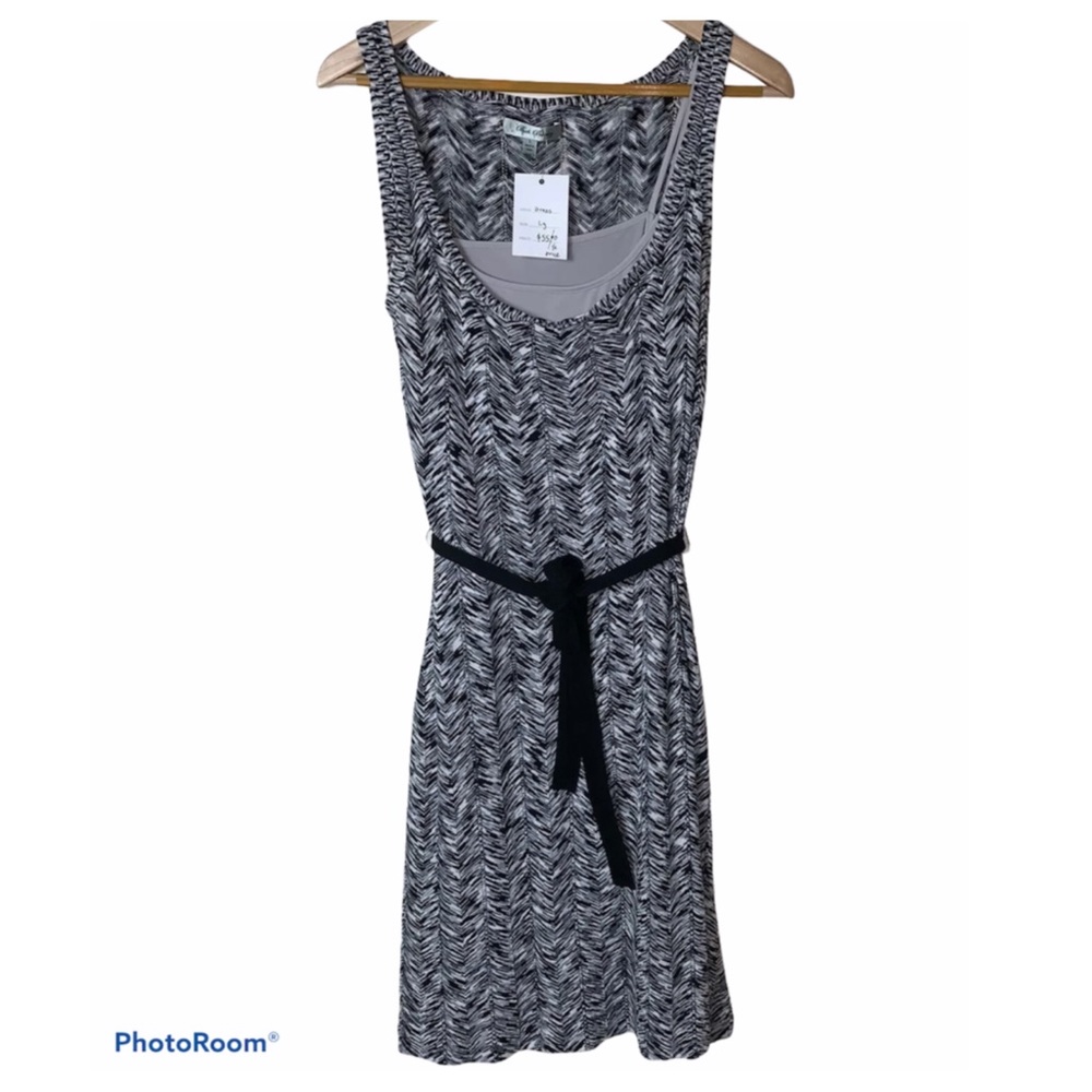 Beth Bowley Knit Dress NWT SZ L Chevron Tie